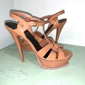YSL Tribute Sandals Platform Nude​​​​​​​​​​​​
